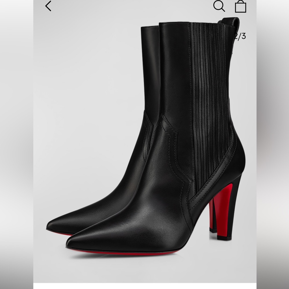 Christian Louboutin 85mm Santigag calf leather chelsea boots size 37.5